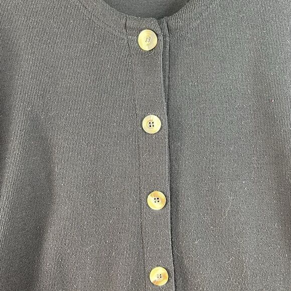 Vtg Express Tricot XS Cardigan Sweater Button Up Long Relax Black Whimsigoth - Picture 4 of 12